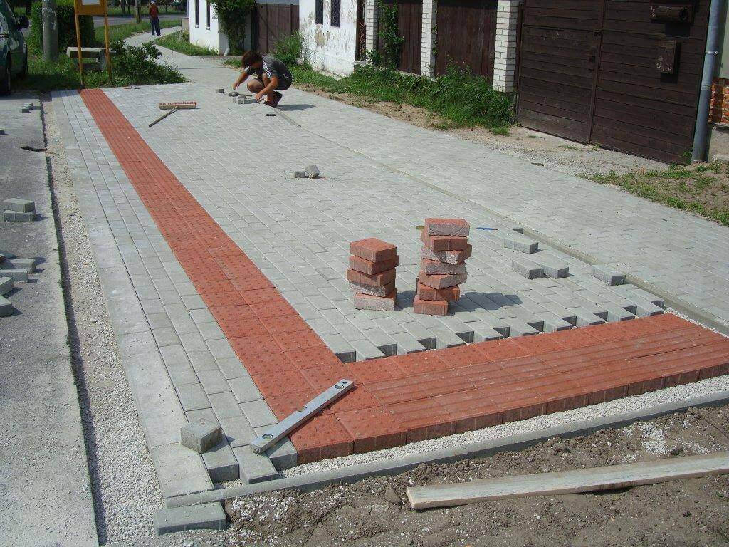 Paving Busstop in western slovakia